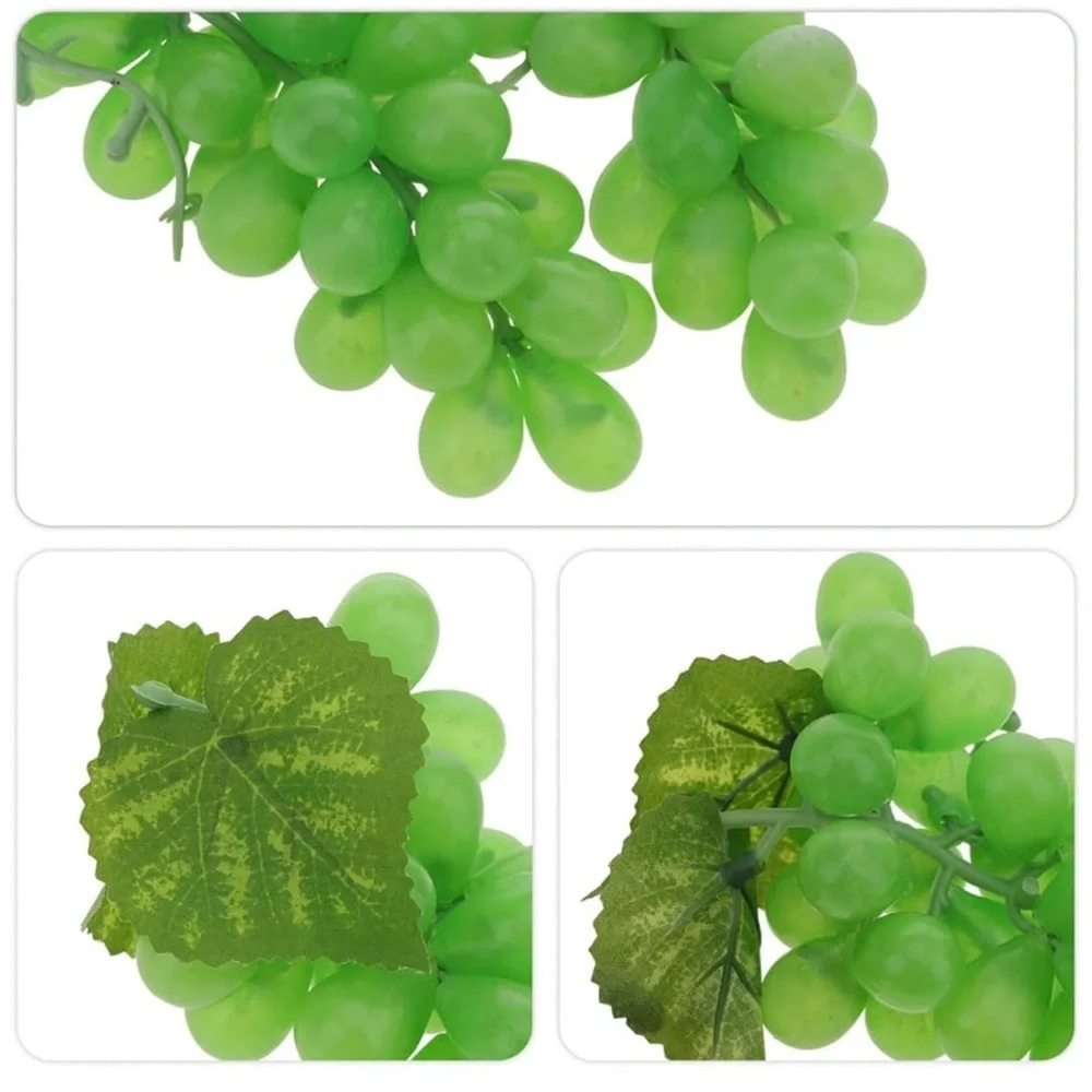 4 Bunches Artificial Grape Decorative Fake Green Grapes